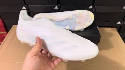 Adidas Predator Elite Laceless FG Firm Ground Soccer Cleats - White/Silver