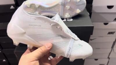 Adidas Predator Elite Foldover Tongue FG Firm Ground Soccer Cleats - White/Silver