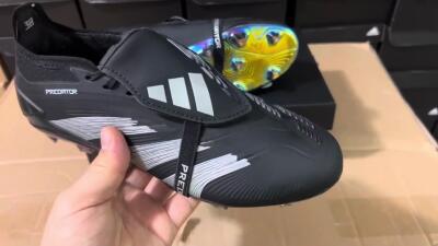 Adidas Predator Elite Foldover Tongue FG Firm Ground Soccer Cleats - Black/Silver/Gold