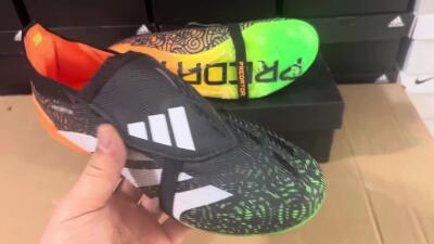 Adidas Predator Elite Foldover Tongue FG Firm Ground Soccer Cleats - Black/White/Green