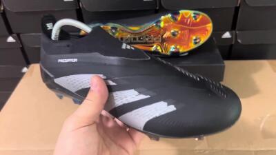 Adidas Predator Accuracy+ Laceless FG Firm Ground Soccer Cleats - Black/Silver