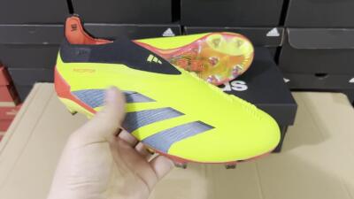 Adidas Predator Accuracy+ FG Firm Ground Soccer Cleats - Yellow/Black/Red