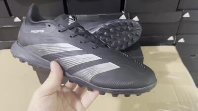 Adidas Predator 24 Elite TF Artificial Turf Soccer Shoes - Black/Silver/Black