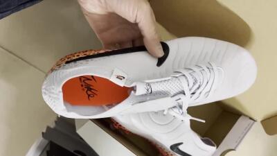 Nike Tiempo Legend 10 Elite FG Firm Ground Soccer Cleats - White/Black/Leopard/Gold