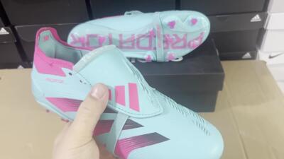 Adidas Predator Elite Foldover Tongue FG Firm Ground Soccer Cleats - Jade/Red/Pink