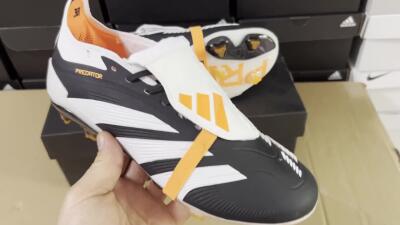 Adidas Predator Elite Foldover Tongue FG Firm Ground Soccer Cleats - White/Black/Orange