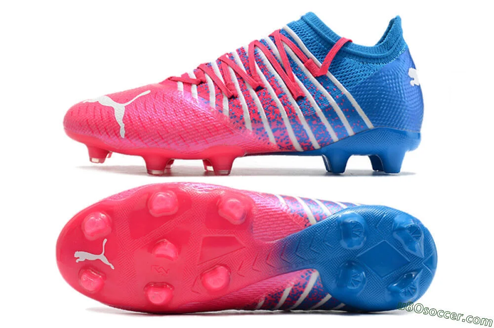 Botines de fútbol rosa, azul y blanco FG The Future Z