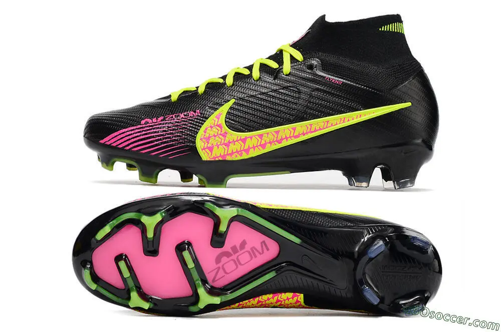 Chaussures de football FG noires, jaunes et roses Elite Nike Air