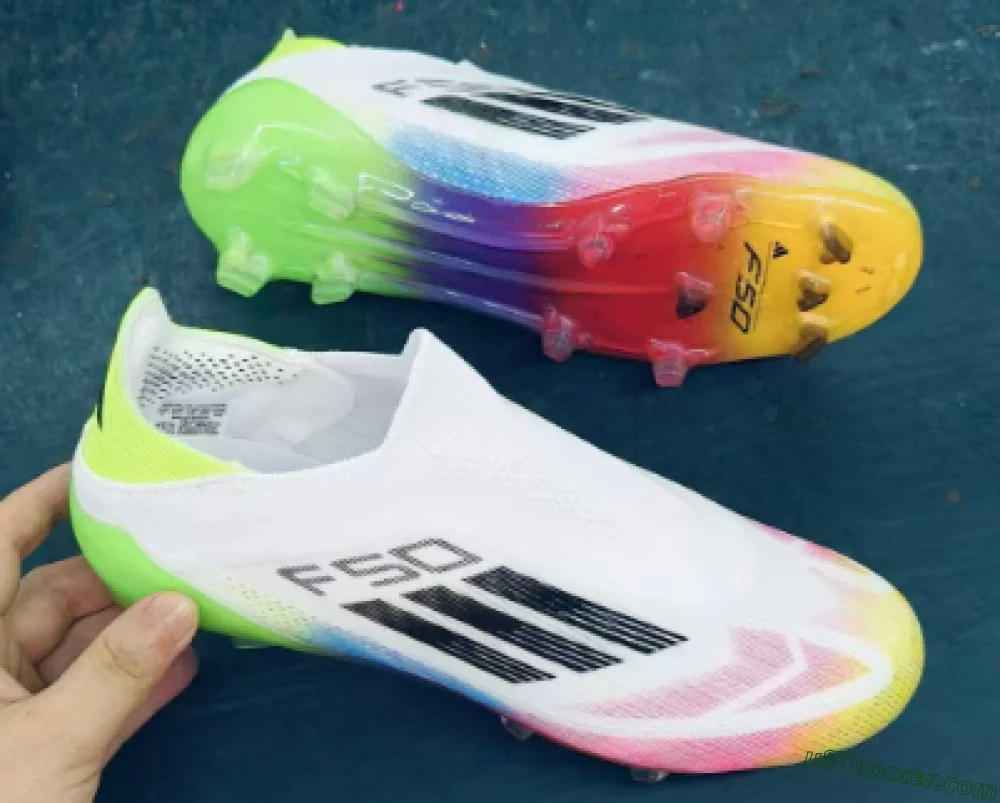 F50 エリート　サッカースパイク ホワイト/ピンク/イエロー　25センチ adidas アディダス F50 LEAGUE HG/AG (ホワイト/レッド/イエロー