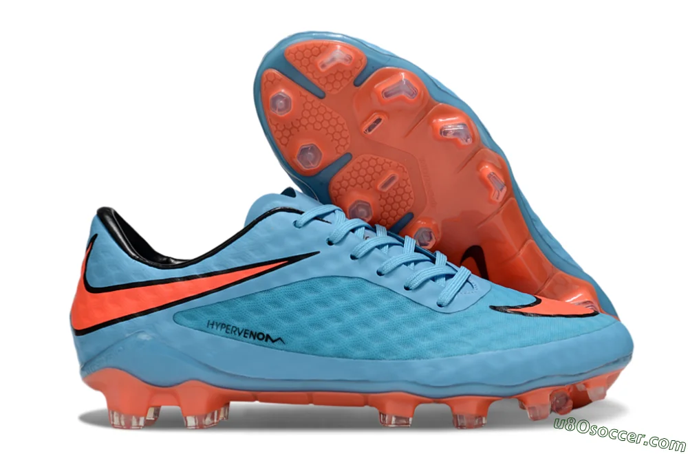 Nike Hypervenom サッカースパイクシューズ 青とオレンジ NIKE ナイキ ハイパーヴェノム フェロン HG-E ジュニア(ブルー