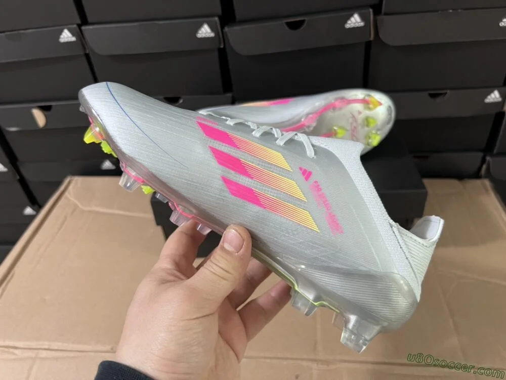 アディダス f50 アディゼロ　fg 26.0 FG Firm Ground Soccer Cleats | Pink, Yellow, Black Colorway