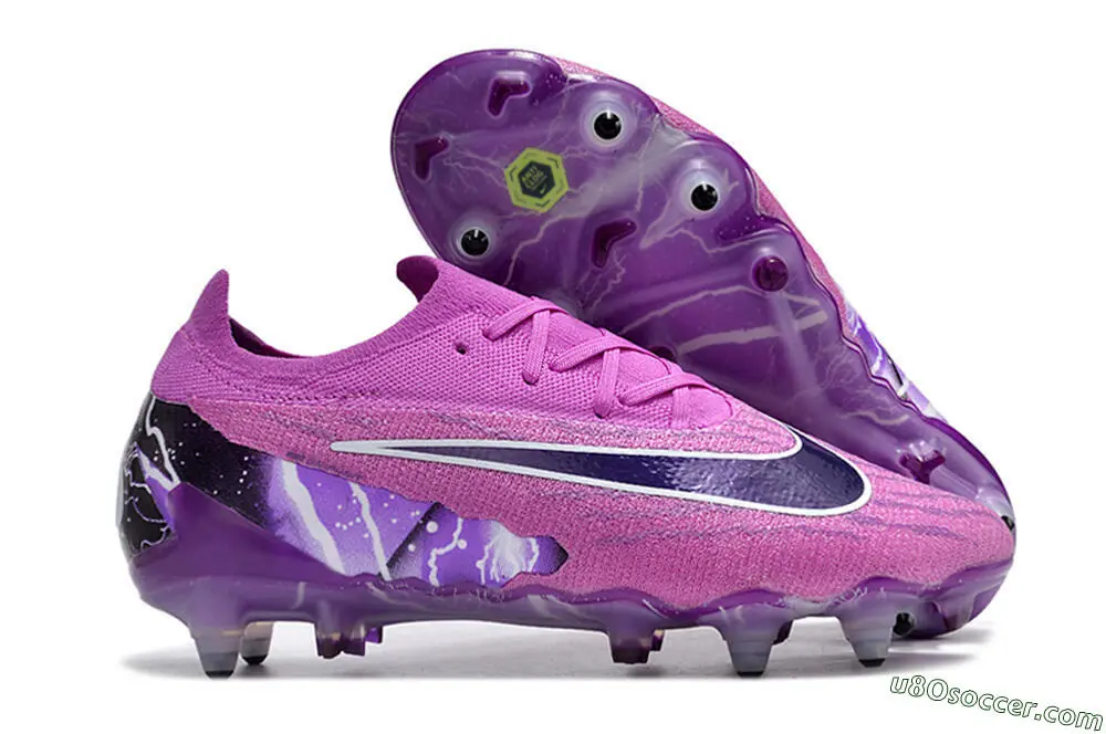 SG Soft Ground Voetbalschoenen Paars, Wit, Zwart Kleurenschema