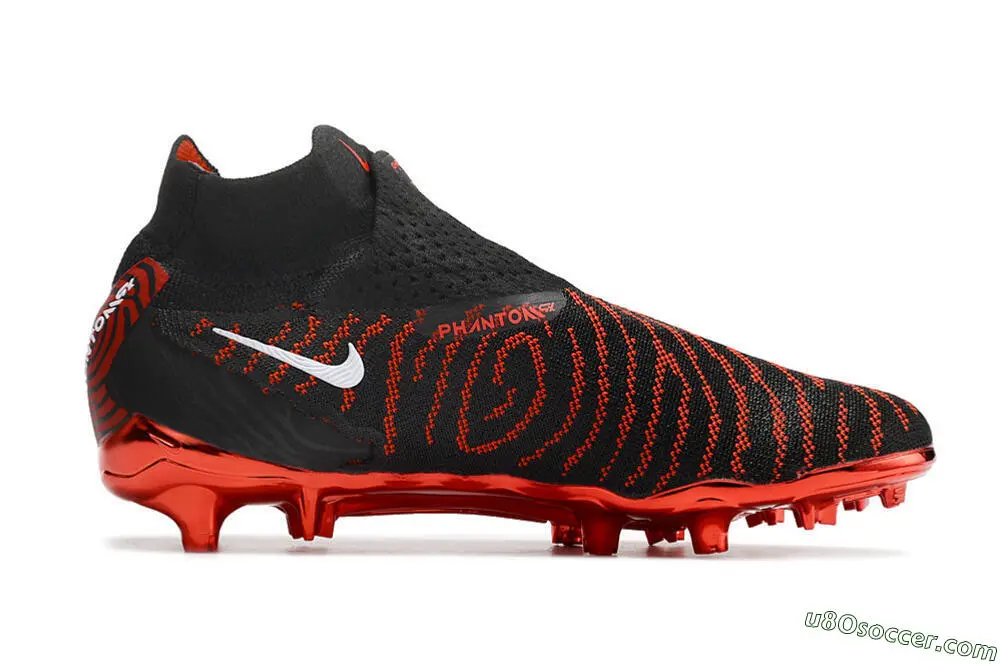 Chuteiras de Futebol FG Pretas e Vermelhas | Elite DF Nike Phantom GX