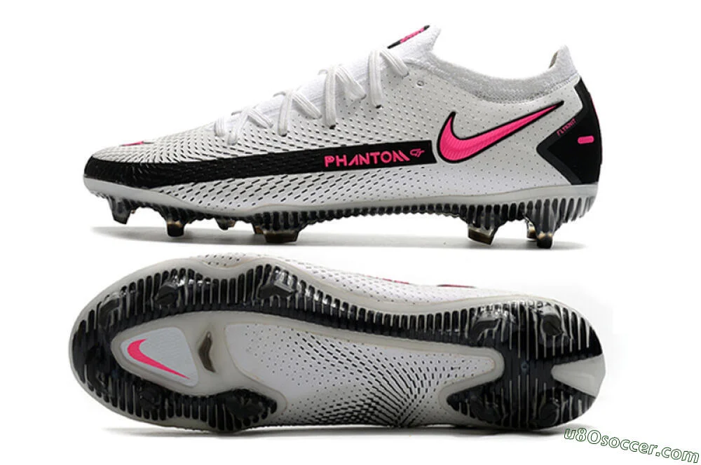 Chuteiras de Futebol Nike Phantom GT Elite FG Branco/Preto/Rosa